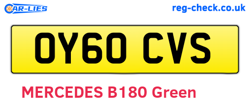 OY60CVS are the vehicle registration plates.