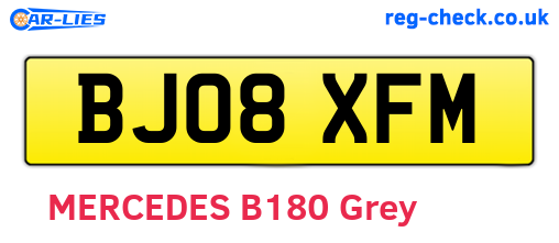 BJ08XFM are the vehicle registration plates.