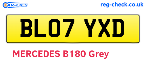 BL07YXD are the vehicle registration plates.