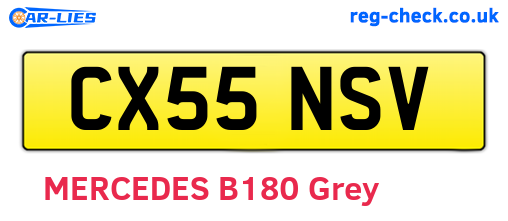 CX55NSV are the vehicle registration plates.