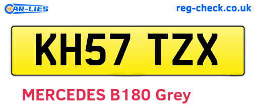 KH57TZX are the vehicle registration plates.