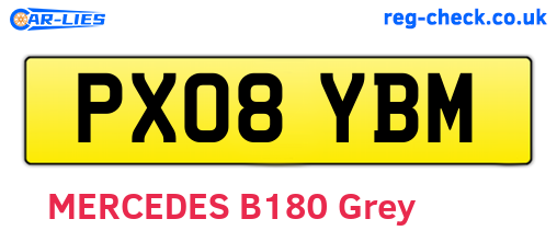 PX08YBM are the vehicle registration plates.