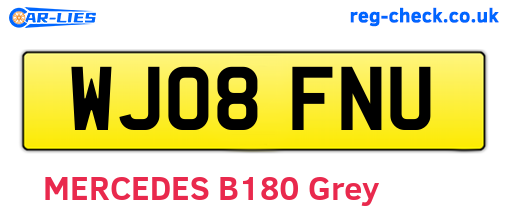 WJ08FNU are the vehicle registration plates.