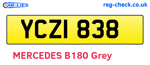 YCZ1838 are the vehicle registration plates.