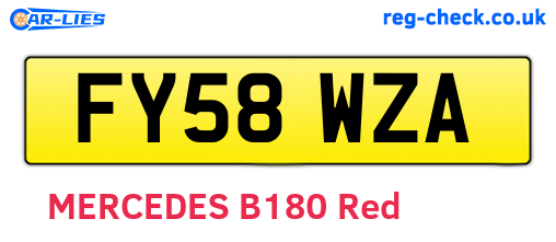FY58WZA are the vehicle registration plates.