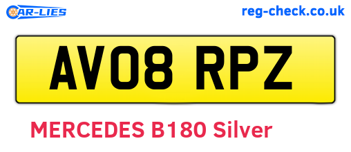 AV08RPZ are the vehicle registration plates.