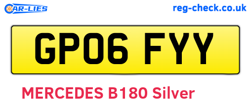 GP06FYY are the vehicle registration plates.