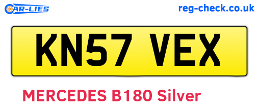 KN57VEX are the vehicle registration plates.