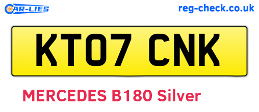 KT07CNK are the vehicle registration plates.