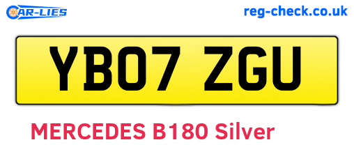 YB07ZGU are the vehicle registration plates.