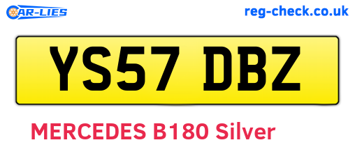 YS57DBZ are the vehicle registration plates.