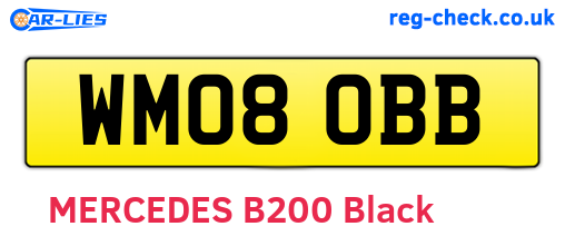 WM08OBB are the vehicle registration plates.