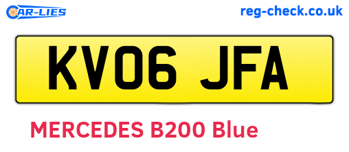 KV06JFA are the vehicle registration plates.