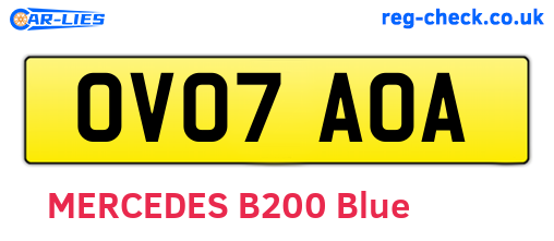 OV07AOA are the vehicle registration plates.