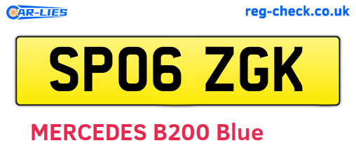 SP06ZGK are the vehicle registration plates.