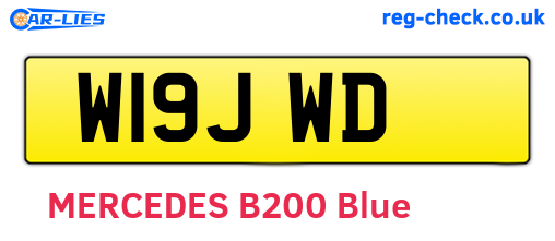 W19JWD are the vehicle registration plates.