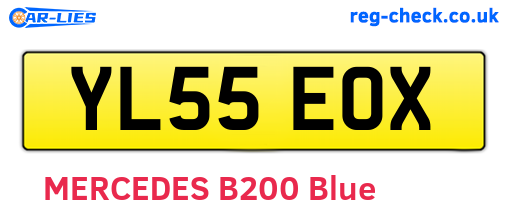 YL55EOX are the vehicle registration plates.