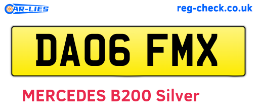 DA06FMX are the vehicle registration plates.