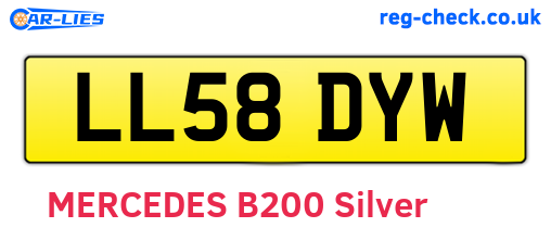 LL58DYW are the vehicle registration plates.