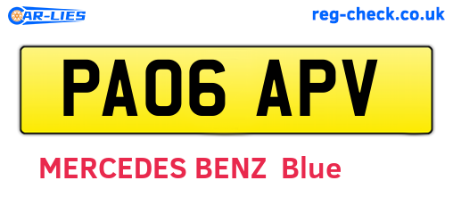 PA06APV are the vehicle registration plates.