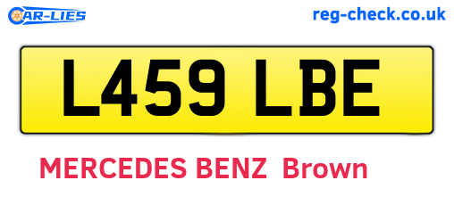 L459LBE are the vehicle registration plates.