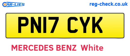PN17CYK are the vehicle registration plates.