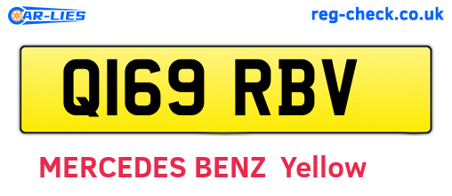 Q169RBV are the vehicle registration plates.