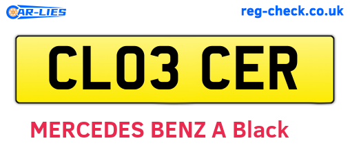 CL03CER are the vehicle registration plates.