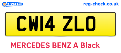 CW14ZLO are the vehicle registration plates.