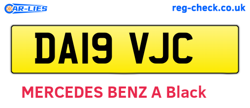 DA19VJC are the vehicle registration plates.