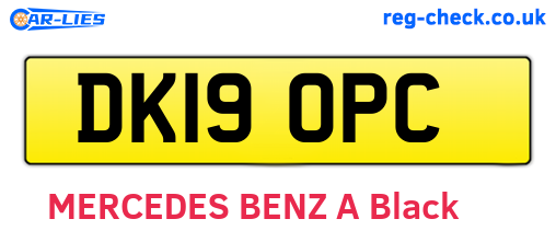DK19OPC are the vehicle registration plates.