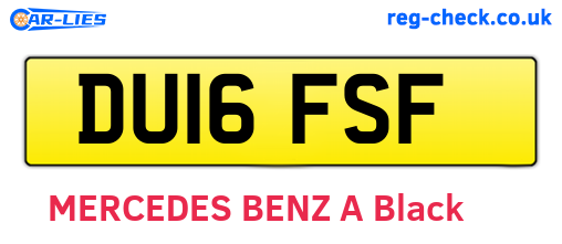 DU16FSF are the vehicle registration plates.