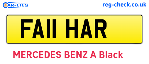 FA11HAR are the vehicle registration plates.