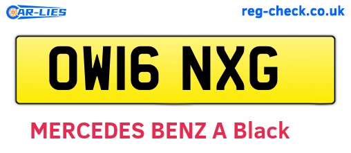OW16NXG are the vehicle registration plates.
