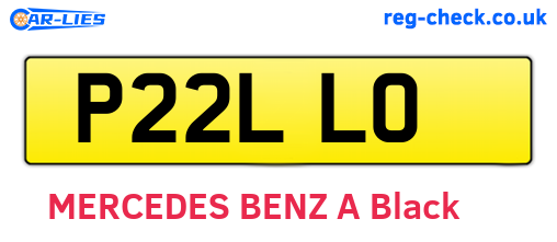 P22LLO are the vehicle registration plates.