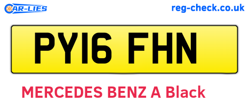 PY16FHN are the vehicle registration plates.