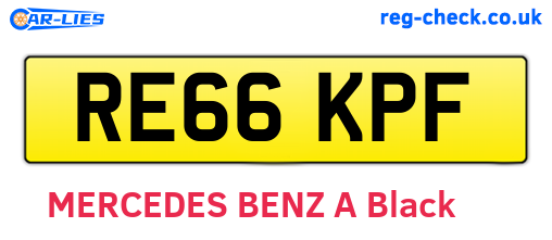 RE66KPF are the vehicle registration plates.
