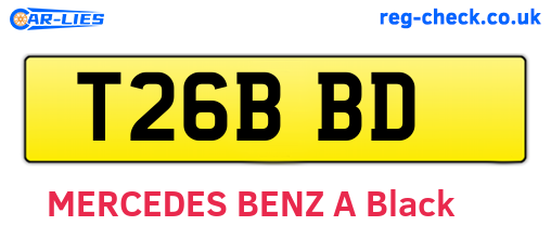 T26BBD are the vehicle registration plates.