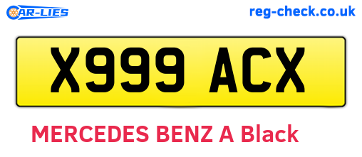 X999ACX are the vehicle registration plates.