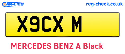 X9CXM are the vehicle registration plates.