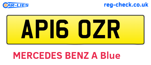 AP16OZR are the vehicle registration plates.