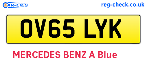 OV65LYK are the vehicle registration plates.