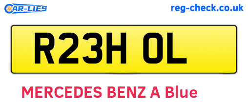 R23HOL are the vehicle registration plates.