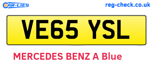 VE65YSL are the vehicle registration plates.