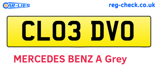 CL03DVO are the vehicle registration plates.