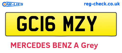 GC16MZY are the vehicle registration plates.
