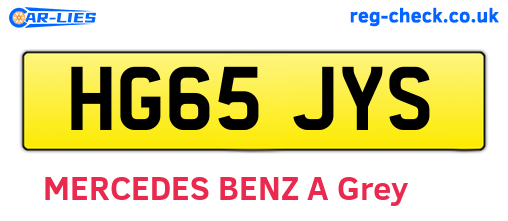 HG65JYS are the vehicle registration plates.