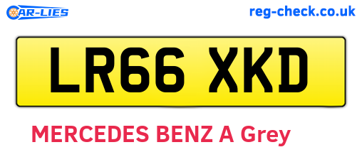 LR66XKD are the vehicle registration plates.