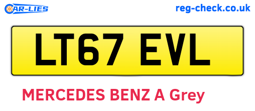 LT67EVL are the vehicle registration plates.