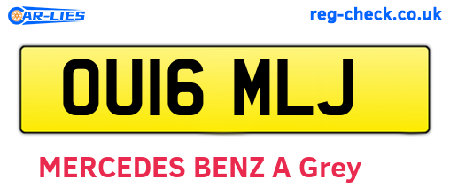 OU16MLJ are the vehicle registration plates.